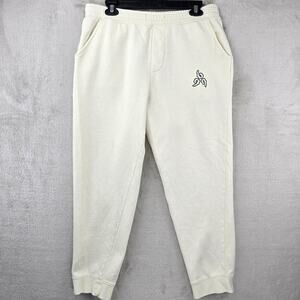 999 Club Juice Wrld Jogger Sweatpants Mens Large Off White Ivory Yellow